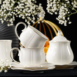 Serwis obiadowo kawowy porcelanowy na 6 osób SANDRINE 19