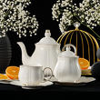 Serwis obiadowo kawowy porcelanowy na 6 osób SANDRINE 4