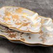 Talerz dekoracyjny porcelanowy 32 cm zdobiony złotem CESARE 6