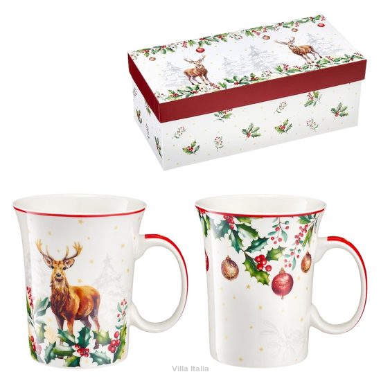 Kubki świąteczne zestaw 2 sztuki porcelanowe LAPONIA