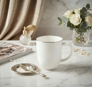 Kubek porcelanowy srebrna linia 350 ml UNICO 23