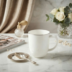 Kubek porcelanowy srebrna linia 350 ml UNICO 23