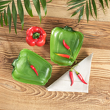 Miseczka szklana 15 cm PAPRYKA zielona 2