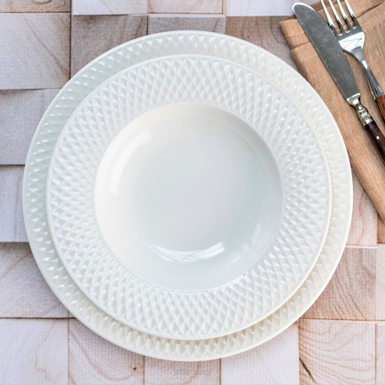 Serwis obiadowo kawowy na 12 osób z wazą ECLAT