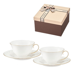 Zestaw 2 filiżanek porcelanowych ROMANTICA w pudełku prezentowym