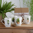Zestaw 4 kubków porcelanowych BOTANIC w pudełku prezentowym 2