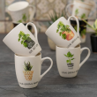 Zestaw 4 kubków porcelanowych BOTANIC w pudełku prezentowym 2