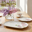 elegancki kwiatowy serwis do ciasta porcelanowy