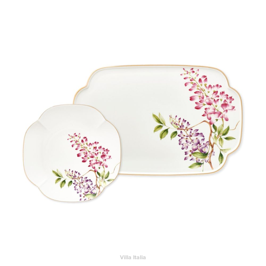 Zestaw do ciasta porcelanowy na 6 osób z paterą SENSUAL GARDEN