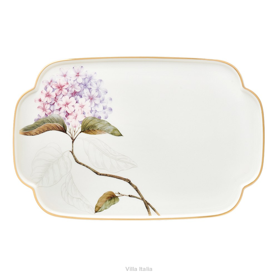 porcelanowa patera ze złotymi ręcznie zdobionymi krawędziami