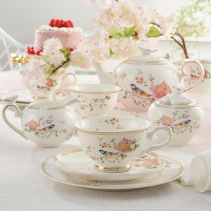 Serwis do herbaty na 6 osób porcelanowy Zestaw prezentowy BEL FIORE