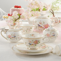 Serwis do herbaty na 6 osób porcelanowy Zestaw prezentowy BEL FIORE