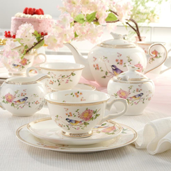 Serwis do herbaty na 6 osób porcelanowy Zestaw prezentowy BEL FIORE