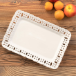 Talerz do ciasta porcelanowy ażurowy 30 x 21 cm CLARA Ivory 4