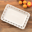 Talerz do ciasta porcelanowy ażurowy 30 x 21 cm CLARA Ivory 4