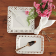 Talerz do ciasta porcelanowy ażurowy 30 x 21 cm CLARA Ivory 5