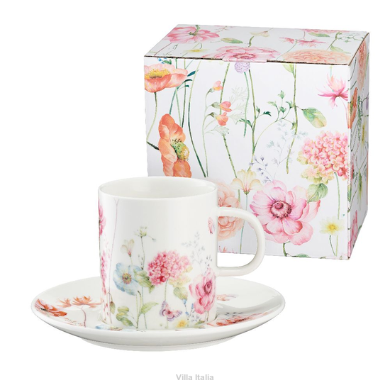 Filiżanka do kawy w kwiaty na prezent