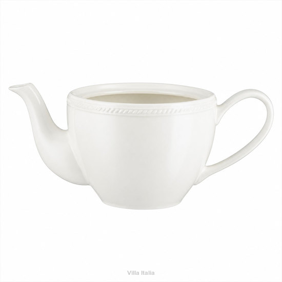 elegancki biały dzbanek ceramiczny do herbaty
