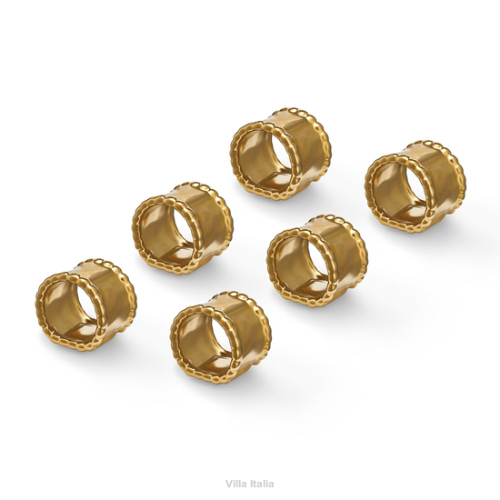 Obrączki na serwetki złote porcelanowe 6 sztuk MESTIERE GOLD