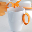 Kubek porcelanowy z zaparzaczem silikonowym pomarańczowym 350 ml SUNNY 2