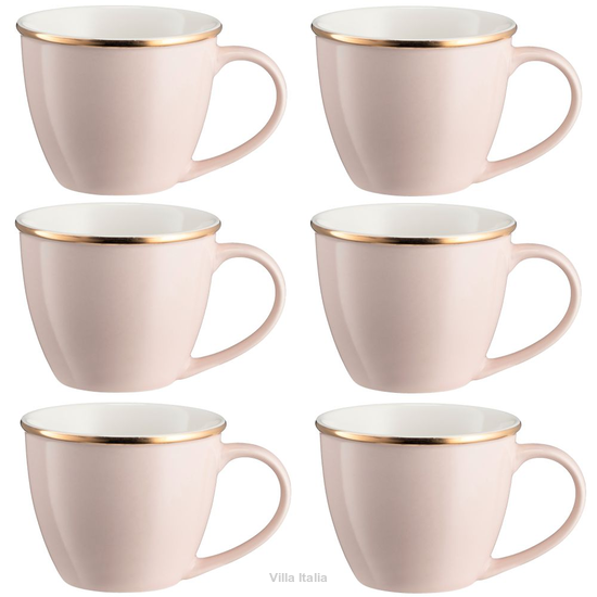 Zestaw filiżanek porcelanowych jumbo 550 ml 6 sztuk CANDY