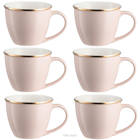 Zestaw filiżanek porcelanowych jumbo 550 ml 6 sztuk CANDY