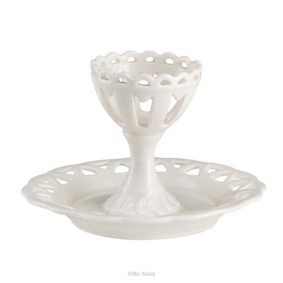 Kieliszek porcelanowy do jajka ze spodkiem CLARA 