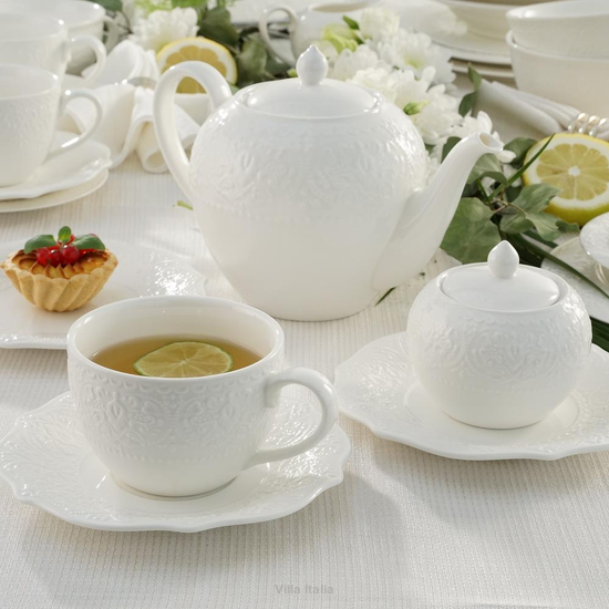 Serwis obiadowo kawowy na 6 osób porcelanowy GLORIETTA