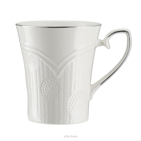Kubek porcelanowy retro z platynową obwódką