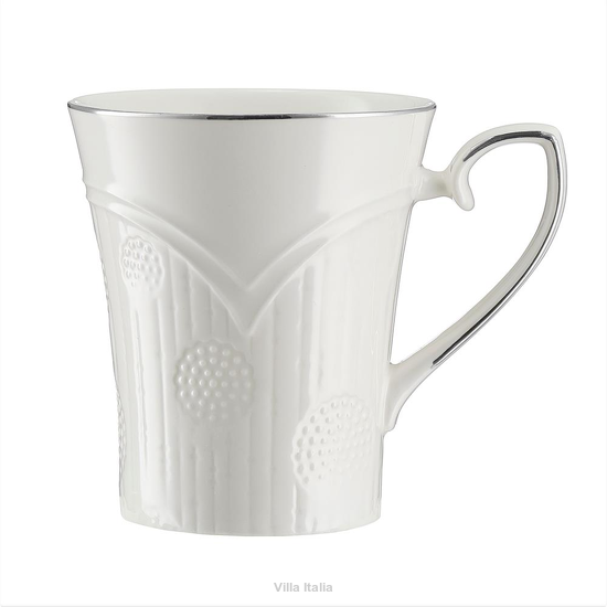 Kubek porcelanowy retro z platynową obwódką