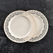 Talerzyk deserowy porcelanowy ażurowy 19 cm CLARA Gold Ivory 2