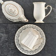Talerzyk deserowy porcelanowy ażurowy 19 cm CLARA Gold Ivory 5