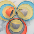 Serwis kawowy porcelanowy na 6 osób BORNEO yellow-blue-grey 6
