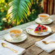 stylowa filiżanka porcelanowa ręcznie dekorowana złotem 