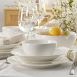 zastawa porcelanowa obiadowa z tłoczonym wzorem 