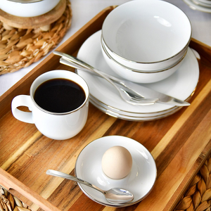 Zestaw śniadaniowy dla 2 osób porcelanowy PLUS PLATIN