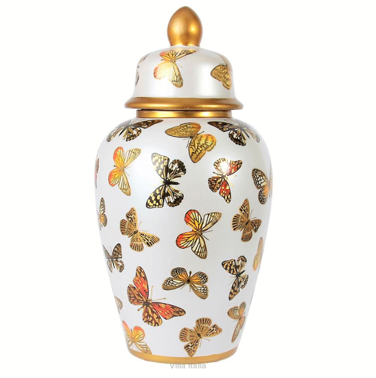 Amfora porcelanowa Pojemnik dekoracyjny MARIPOSA 29 cm
