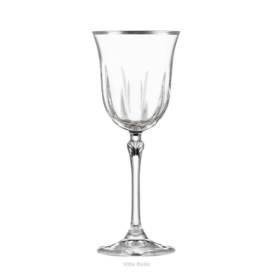 Elegancki kieliszek do białego wina z platynowym paskiem