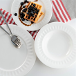 Serwis obiadowo kawowy na 12 osób porcelanowy MESYNA WHITE 1