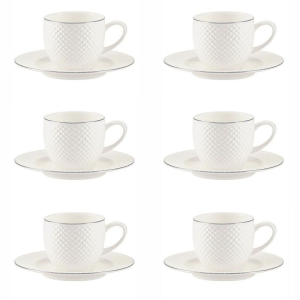 Zestaw filiżanek do espresso porcelanowych 100 ml BARI PLATIN