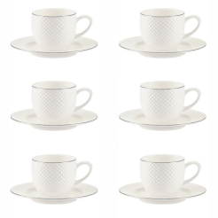 Zestaw filiżanek do espresso porcelanowych 100 ml BARI PLATIN