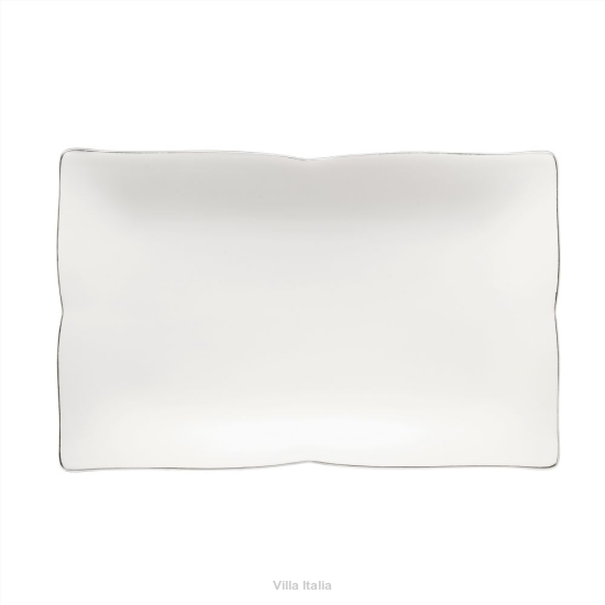Półmisek porcelanowy Talerz do ciasta prostokątny 24 x 15 cm COMO PLATIN