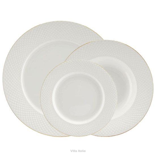 Serwis obiadowy porcelanowy Komplet talerzy na 12 osób BARI GOLD