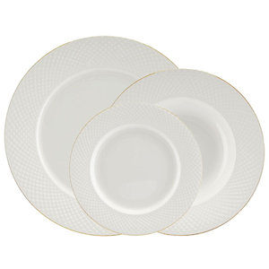 Serwis obiadowy porcelanowy Komplet talerzy na 12 osób BARI GOLD