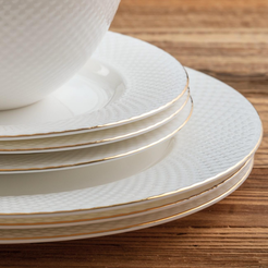 Serwis obiadowy porcelanowy Komplet talerzy na 12 osób BARI GOLD