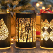 Lampion czarny szklany NOTTE - LED Święta 2