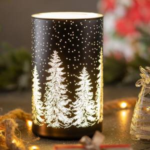 Lampion czarny szklany NOTTE - LED Święta