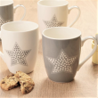 Kubek porcelanowy dekorowany 350 ml GWIAZDA szary 2
