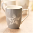 Kubek porcelanowy dekorowany 350 ml GWIAZDA szary 1