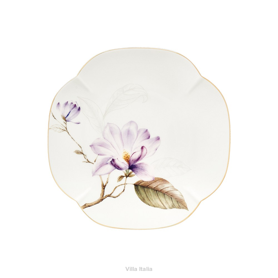 ekskluzywny porcelanowy talerz do ciasta w kwiaty